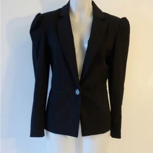Central Park West Black Puff Shoulder Blazer size xs